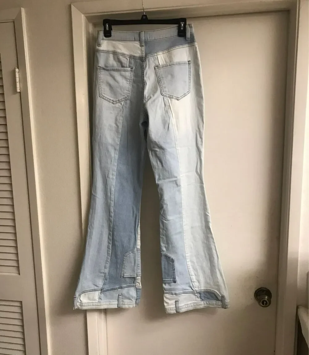 NWT~Akira Light Blue Denim Patchwork 